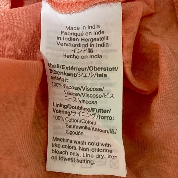 J. Crew Puff Sleeve Peasant Mini Dress in Soft Rayon, Peach Multi Floral, Size 2 - Picture 10 of 11